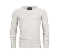 Indicode Hommes Loakim Knit Sweater | Pull tricoté Classique, chiné Optical White L
