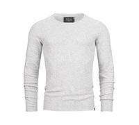 Indicode Hommes Loakim Knit Sweater | Pull tricoté Classique, chiné Optical White M