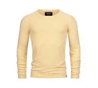 Indicode Hommes Loakim Knit Sweater | Pull tricoté Classique, chiné Pale Banana L