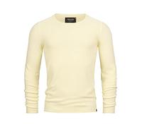 Indicode Hommes Loakim Knit Sweater | Pull tricoté Classique, chiné Pale Banana S