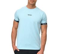 Indicode Hommes Lutzy Shirt | T-Shirt à col Rond Blue Wave M