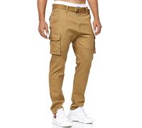 Indicode Hommes Mathen Cargo Pants | Pantalon Cargo composé à 98% de Coton. Ceinture Amber XXL