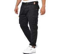 Indicode Hommes Mathen Cargo Pants | Pantalon Cargo composé à 98% de Coton. Ceinture Black M