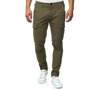 Indicode Hommes Mathews Cargo Pants | Pantalon Cargo en Coton avec 8 Poches Army M