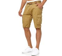 Indicode Hommes Monroe Cargo Shorts | Pantalon Court Cargo avec Ceinture