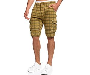 Indicode Hommes Monroe Cargo Shorts | Pantalon Court Cargo avec Ceinture