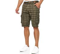 Indicode Hommes Monroe Cargo Shorts | Pantalon Court Cargo avec Ceinture Army Check XL