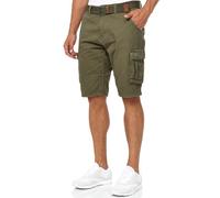 Indicode Hommes Monroe Cargo Shorts | Pantalon Court Cargo avec Ceinture Army M