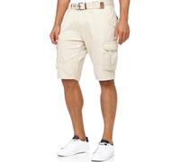 Indicode Hommes Monroe Cargo Shorts | Pantalon Court Cargo avec Ceinture Fog M