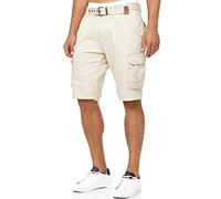 Indicode Hommes Monroe Cargo Shorts | Pantalon Court Cargo avec Ceinture Fog XXL