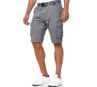 Indicode Hommes Monroe Cargo Shorts | Pantalon Court Cargo avec Ceinture Iron S