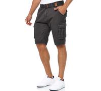 Indicode Hommes Monroe Cargo Shorts | Pantalon Court Cargo avec Ceinture Raven L