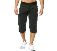 Indicode Hommes Nicolas Check Cargo Shorts | Pantalon Court Cargo 3/4 avec Ceinture