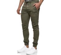 Indicode Hommes Nizar Pants | Pantalon décontracté en Jean Stretch Army S