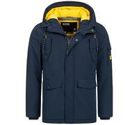 Indicode Hommes Ocala Coat | Manteau homme avec patte de boutonnage invisible Navy M