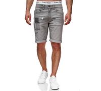 Indicode Hommes Roberts Jeans Shorts | Pantalon Court en Jean à 5 Poches Lt Grey S