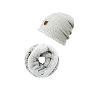 Indicode Hommes Siracusa SET Hat & Scarf | Ensemble hiver bonnet et écharpe Ecru Mix One Size