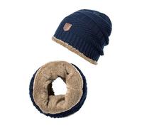 Indicode Hommes Siracusa SET Hat & Scarf | Ensemble hiver bonnet et écharpe Navy One Size