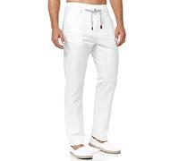 Indicode Hommes Veneto Pants | Pantalon en Lin et Coton Offwhite S