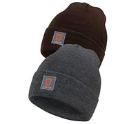 Indicode Hommes Vulcano Hat | Pack de 2 Bonnets d'hiver Charcoal/Black OS