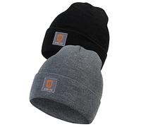 Indicode Hommes Vulcano Hat | Pack de 2 Bonnets d'hiver Lt Grey Mix/Black OS