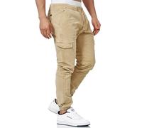 Indicode Hommes Walker Cargo Pants | Pantalon en Velours côtelé Stretch Cornstalk M