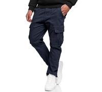 Indicode Hommes Walsh Cargo Pants | Pantalon Cargo en Coton avec 6 Poches Navy L