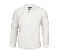 Indicode Hommes Waylon Shirt | Chemise en mélange Lin-Coton Vanilla Ice L