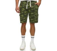 Indicode Hommes White Rock Cargo SweatShorts | Pantalon Court Cargo en Sweat avec 5 Poches Army XL
