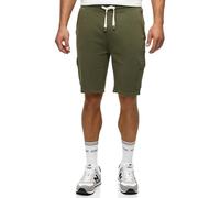 Indicode Hommes White Rock Cargo SweatShorts | Pantalon Court Cargo en Sweat avec 5 Poches Beetle M