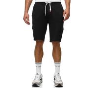 Indicode Hommes White Rock Cargo SweatShorts | Pantalon Court Cargo en Sweat avec 5 Poches Black XL