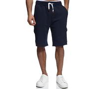 Indicode Hommes White Rock Cargo SweatShorts | Pantalon Court Cargo en Sweat avec 5 Poches Navy S
