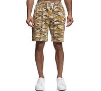 Indicode Hommes White Rock Cargo SweatShorts | Pantalon Court Cargo en Sweat avec 5 Poches Sand L