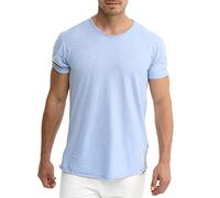 Indicode Hommes Willbur Tee Shirt | T-Shirt à col Rond Sky Way L