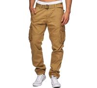 Indicode Hommes William Cargo Pants | Pantalon Cargo en Coton avec Ceinture Amber M