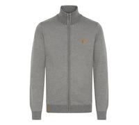 Indicode IDAndy Homme Cardigan Pull en Mailles épaisse avec col Montant Fermeture éclair Mélange de Coton Regular Fit, Taille:2XL, Couleur:Grey Mix (914)