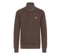 Indicode IDAndy Homme Cardigan Pull en Mailles épaisse avec col Montant Fermeture éclair Mélange de Coton Regular Fit, Taille:XL, Couleur:Dark Brown (020)