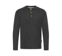 Indicode IDGifford Homme T-Shirt à Manches Longues avec col Tunisien Mélange de Coton Regular Fit, Taille:L, Couleur:Charcoal Mix (915)