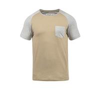Indicode IDGresham Homme T-Shirt à Manches Courtes Col Rond Poche Poitrine Mélange de Coton Regular Fit, Taille:L, Couleur:Sand (037)