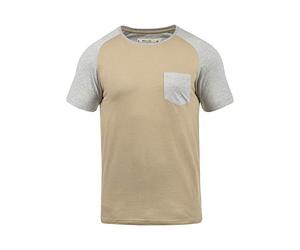 Indicode IDGresham Homme T-Shirt à Manches Courtes Col Rond Poche Poitrine Mélange de Coton Regular Fit, Taille:L, Couleur:Sand (037)