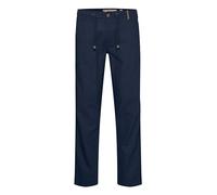 Indicode IDIves Homme Pantalon en Lin Short d'été avec Boucles de Ceinture Poches Italiennes Regular Fit, Taille:L, Couleur:Night Sky (450)