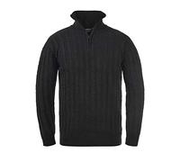 Indicode IDPaulo Homme Pull Troyer Pull en Maille épaisse avec col Troyer 100% Coton Regular Fit, Taille:M, Couleur:Charcoal Mix (915)
