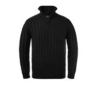 INDICODE IDPaulo Homme Pull Troyer Pull en maille épaisse avec col troyer 100% coton Regular Fit, Taille:L, Couleur:Black (999)