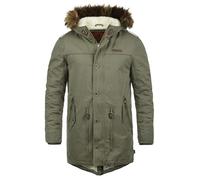 Indicode IDPulsoor Homme Veste d'hiver Parka doublée avec Doublure et Capuche en Peluche Poches à Rabat Mélange de Coton Regular Fit, Taille:S, Couleur:Army (600)