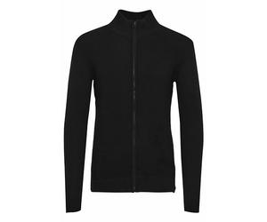 Indicode IDRickert Homme Veste en Tricot Cardigan en Maille épaisse avec col Montant Fermeture éclair Mélange de Coton Regular Fit, Taille:XL, Couleur:Black (999)
