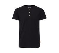 Indicode IDTony Homme T-Shirt à Manches Courtes Col Tunisien Mélange de Coton Regular Fit, Taille:L, Couleur:Black (999)