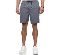 Indicode INAlizzo Short en seersucker pour homme, short de loisirs à rayures, bleu marine, M