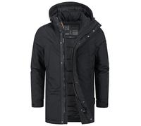 Indicode INBenyot Veste d'hiver à capuche pour homme - Veste demi-saison pour homme, Noir , S