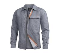 Indicode INEuron Chemise à manches longues pour homme avec deux poches poitrine et fermeture éclair | Veste pour homme, bleu marine, XL