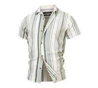 Indicode INKiss Chemise à manches courtes pour homme avec col Kent | Chemise rayée à manches courtes, Deep Sea, XXL